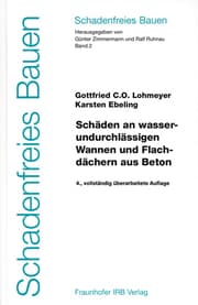 Cover von Schäden an wasserundurchlässigen Wannen und Flachdächern aus Beton.