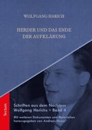 Cover von Schriften aus dem Nachlass Wolfgang Harichs: Herder und das Ende der Aufklärung