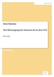Cover von Der Börsengang der Siemens AG in den USA