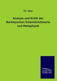 Cover von Analyse und Kritik der Berkleyschen Erkenntnistheorie und Metaphysik