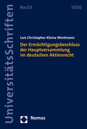Cover von Der Ermächtigungsbeschluss der Hauptversammlung im deutschen Aktienrecht