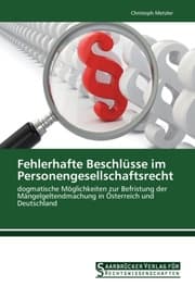 Cover von Fehlerhafte Beschlüsse im Personengesellschaftsrecht