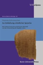 Cover von Zur Entstehung christlicher Sprache