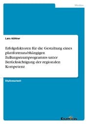 Cover von Erfolgsfaktoren für die Gestaltung eines plattformunabhängigen Ballungsraumprogramms unter Berücksichtigung der regionalen Kompetenz