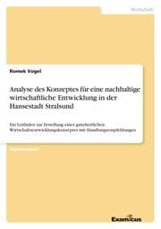 Cover von Analyse des Konzeptes für eine nachhaltige wirtschaftliche Entwicklung in der Hansestadt Stralsund