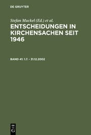 Cover von Entscheidungen in Kirchensachen 41