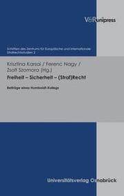 Cover von Freiheit, Sicherheit,(Straf)Recht
