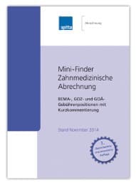 Cover von Mini-Finder Zahnmedizinische Abrechnung