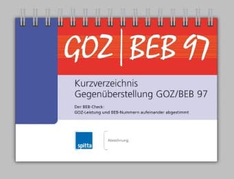Cover von Kurzverzeichnis Gegenüberstellung GOZ/BEB 97