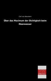 Cover von Über das Maximum der Dichtigkeit beim Meerwassers
