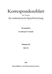 Cover von Korrespondenzblatt des Vereins für niederdeutsche Sprachforschung