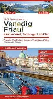 Cover von BVA ADFC Radtourenkarte Venedig, Friaul - Kärnten West, Salzburger Land Süd, 1:150.000