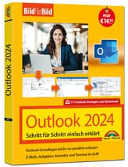 Cover von Outlook 2024 Bild für Bild erklärt. Komplett in Farbe. Outlook Grundlagen Schritt für Schritt
