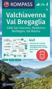 Cover von KOMPASS Wanderkarte 92 Valchiavenna/Val Bregaglia 1:50.000