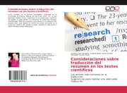 Cover von Consideraciones sobre traducción del resumen en los textos científicos