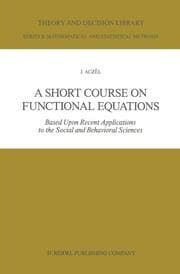 Cover von A Short Course on Functional Equations