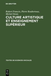 Cover von Culture artistique et enseignement supérieur