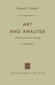 Cover von Art and Analysis