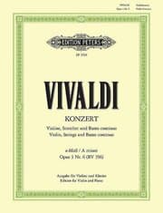 Cover von Konzert für Violine, Streicher und Basso continuo a-Moll op.3,6 RV 356, Klavierauszug